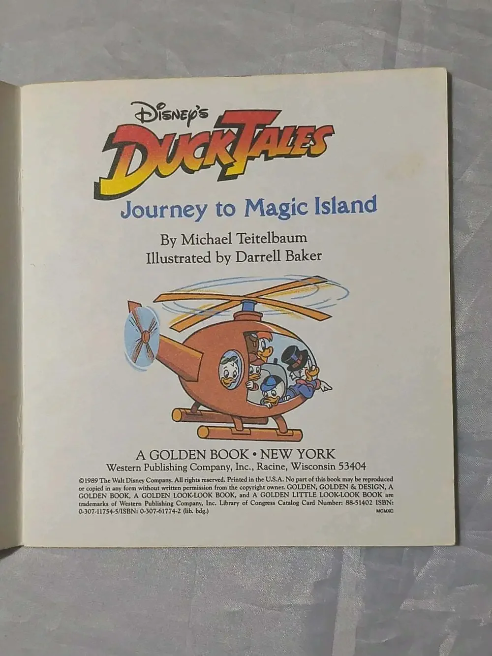 Disney's DUCK TALES Journey to Magic Island 1989 Paperback Golden Book VINTAGE